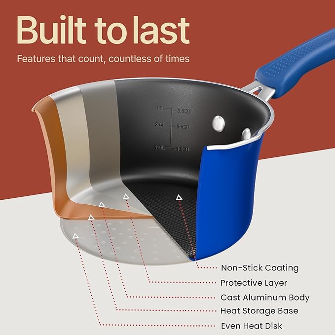 Pots and Pans Set, 22-Piece Non Stick Cookware & Bakeware Sets with Plaid Pattern, Stackable Design, Dishwasher Safe, Stain-resistant, Oven & All-Stove Safe, Tempered Glass Lid, Blue