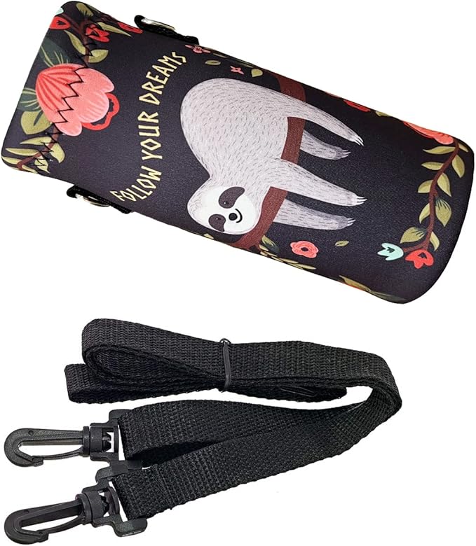 RICHEN Neoprene Water Bottle Carrier Bag with Adjustable Shoulder Strap,Insulated Water Bottle Cover for Stainless Steel/Glass/Plastic Bottles