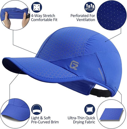 GADIEMKENSD Stretch Running Hat with Soft Brim, Quick Dry, Unstructured, Unisex-Adult