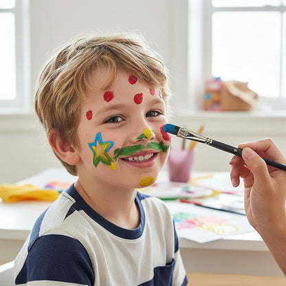 12 Pcs Face Paint Brush Set, Face Painting Brushes Acrylic Paint Brushes, Detail Paints Brush for Acrylic Painting Watercolor Oil Gouache for Halloween Party Makeup