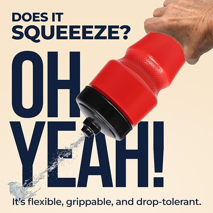 Rolling Sands USA Made 24 oz Sports Squeeze Water Bottles, 3 Pack, BPA-Free, Easy Drink One Way Flow Valve, Fits Most Bike Cages, Dishwasher Safe, Durable, Reusable and Lightweight, Red