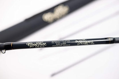 Moonshine Rod Co. Fly Fishing Rod with Carrying Case and Extra Rod Tip Section, Slow-Medium-Fast Action