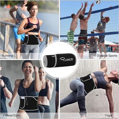 Ryaco Waist Trimmer, Waist Trainer for Women Men, Neoprene Sweat Band, Slimming Stomach Wrap for Workout, Adjustable Sizes