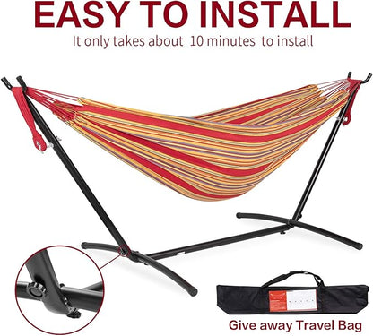 PNAEUT Hammocks and Stand Double (Red)