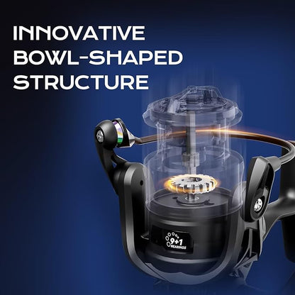 Handing M1 Pro Spinning Reels for Saltwater or Freshwater 33 Lbs Max Drag Fishing Reels Spinning Saltwater Spinning Reels Fully Enclosed Structure Spinning Fishing Reels 9+1 Stainless BB 5.2:1