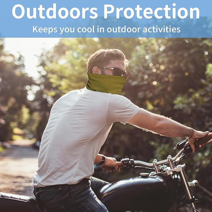 5 Pack Neck Gaiter Face Cover for UV Sun Protection, Dustproof Breathable Cooling Gator for Men Women Outdoor Sports