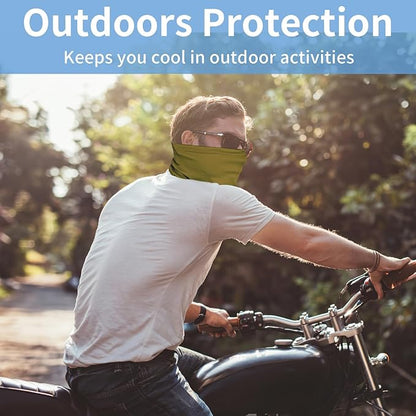 5 Pack Neck Gaiter Face Cover for UV Sun Protection, Dustproof Breathable Cooling Gator for Men Women Outdoor Sports