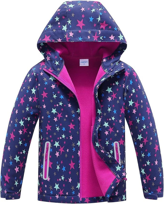 MGEOY Boys Girls Rain Jackets Lightweight Waterproof Hooded Raincoats Windbreakers for Kids 4-14Y