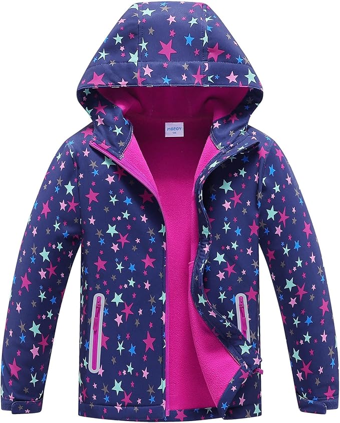 MGEOY Boys Girls Rain Jackets Lightweight Waterproof Hooded Raincoats Windbreakers for Kids 4-14Y
