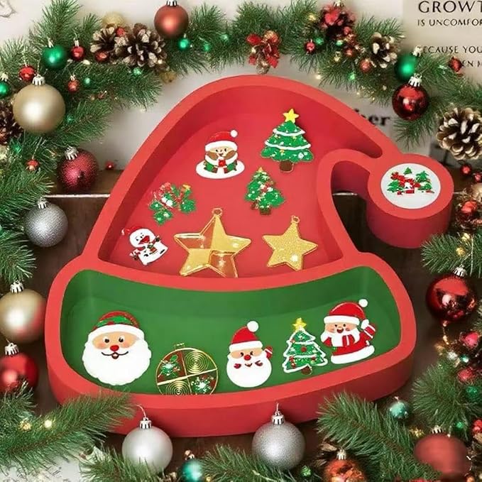 Christmas Resin Molds Silicone for Epoxy Resin Santa Hat Storage Container Resin Mold for Clay Plaster Gypsum Cement molds, DIY Christmas Silicone Mold Crafting Home Decoration