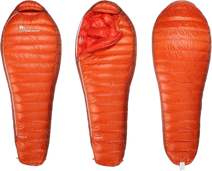 Mountaintop Down Sleeping Bag, 15F 650 Fill Power - Ultralight Compact Portable Hiking Camping Sleeping Bag with Compression Sack for Adults, Teens