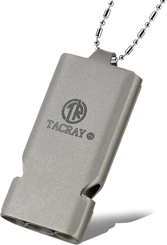 TACRAY Emergency Whistles Lifeguard Safety Whistle with Neck Chain and Keychain for Outdoor Camping Hiking