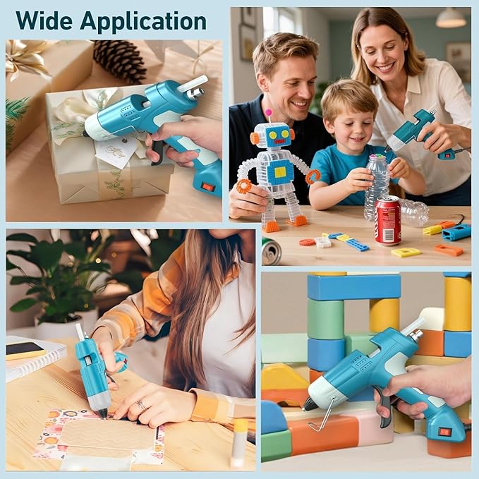 20W Hot Glue Gun with 30PCS Premium Glue Sticks, High Temp 90S Fast Heating Hot Melt Gun with Adjustable Glue Output Device for Crafting,Home Repairs,School DIY Projects (Blue)