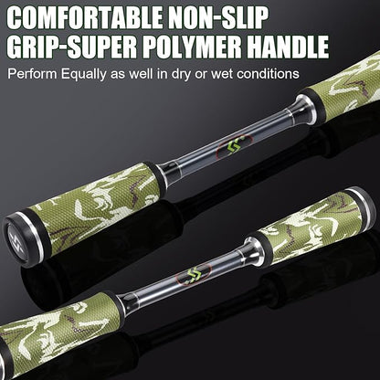 Sougayilang BD Fishing Rod and Reel Combos, Spinning & Casting Fishing Combo,30Ton+24Ton Graphite 2 Pc Fishing Poles with SuperPolymer Handle, “S” Style Hook Keeper(1 Pack)