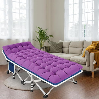 2 Pack Camping Cot with Comfortable Mattress 2 Person Cots for Sleeping Sleeping Cot Folding Cot with Carry Bag Camping Bed Heavy Duty for Home Outdoor Travel