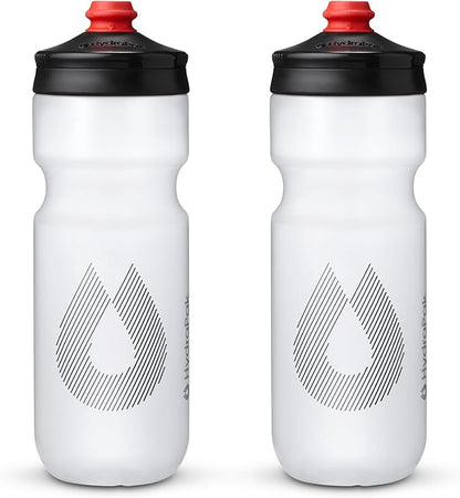 HydraPak Breakaway Surge Lightweight Bike Water Bottle 2-Pack (20oz, 25oz, 30oz) - High Flow, Cycling & Sports Squeeze Bottle