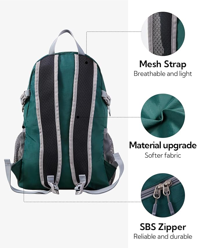 WATERFLY Small Lightweight Packable Backpack: 20l Ultra Light Foldable Travel Hiking Camping Daypack Day Pack for Man Woman