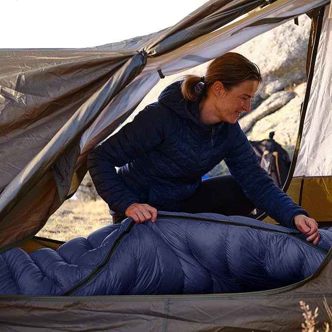 Camping Sleeping Bag 3 Seasons Warm & Cool Weather, Lightweight, Waterproof, Portable Backpacking for Adults & Kids - Camping Essentials Gear Accessories Hiking Travel