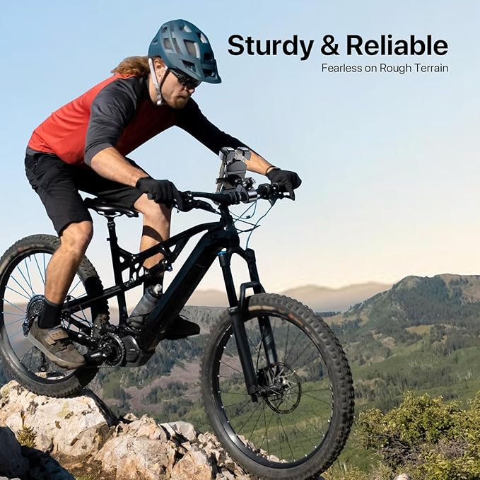 Miracase Motorcycle Phone Mount, One Touch Release and Lock Bike Phone Holder, Bicycle Scooter Handlebar Phone Mount Holder, Bike Phone Mount Compatible with iPhone Google Samsung