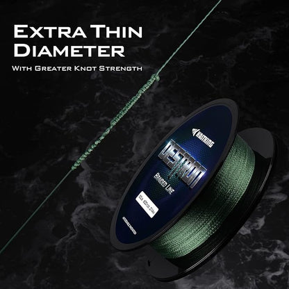 KastKing Destron Braided Fishing Line, Highly Abrasion Resistant, Improved Knot Strength, Ultra-Thin Diameter Superline, Zero Stretch & Memory, CFT “Color Fast Technology”, 75% Thinner Than Mono