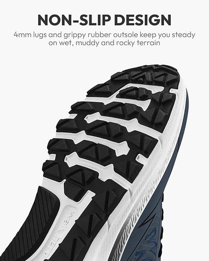 Mens Hiking Shoes for Plantar Fasciitis, Waterproof Walking Shoes for Men with Arch Support, Lightweight Mens Sneakers for Cushioned Comfort