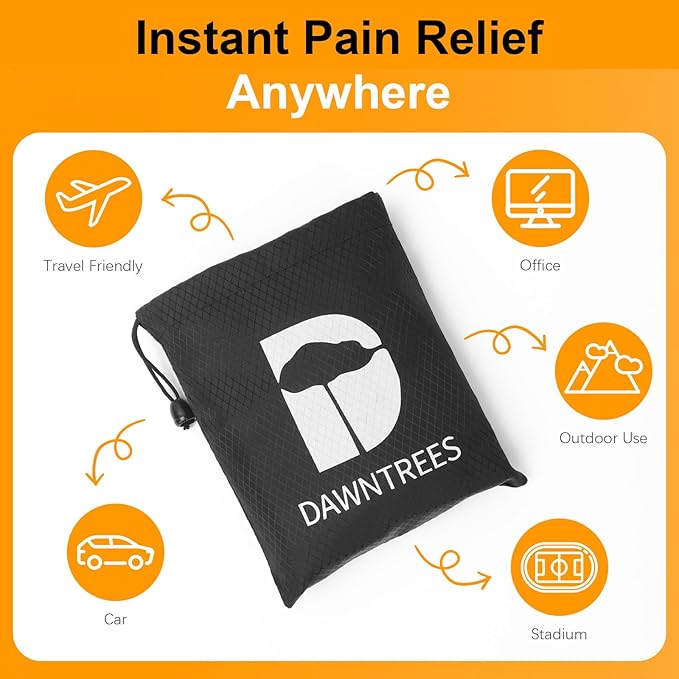 DAWNTREES Inflatable Seat Cushion, Lightweight, Waterproof, Suitable for Office/Home Chair Pad Support and Convenient Seat Cushion for Travel,Car,Outdoor Stadium and Camping,Black