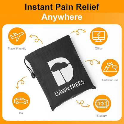 DAWNTREES Inflatable Seat Cushion, Lightweight, Waterproof, Suitable for Office/Home Chair Pad Support and Convenient Seat Cushion for Travel,Car,Outdoor Stadium and Camping,Black