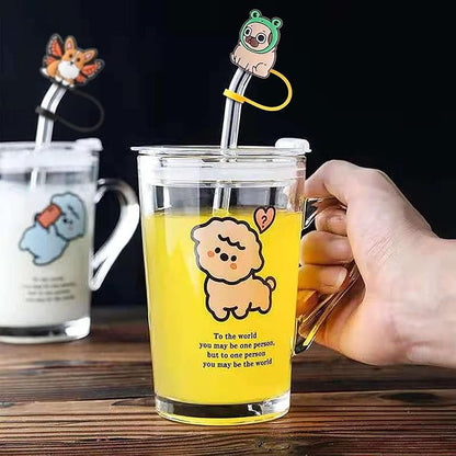 Stanley Cup Accessories Set Including 12 Pcs Straw Cover Cap for 7-8mm (0.27-0.32 inches) Straws, Cute Animal Drinking Straw Plugs for Stanley 40oz & 30oz Tumbler Cups Kids Party Favor