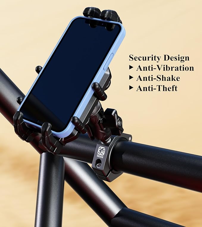 BRCOVAN Anti-Theft UTV Phone Mount Holder with Vibration Dampener & Secure Lock, Fit 1.5/1.65/1.75/1.85/2'' Roll Cage Bar, Heavy Duty, Adjustable Size, Big Phone Friendly for 5.4-7.2'' Cellphone