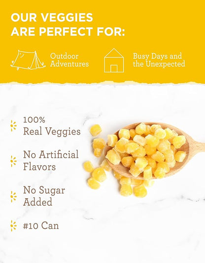 Simple Kitchen Freeze Dried Corn – 23 Servings for Family Meal Prep, Sweet Canned Corn, Gluten Free & Dehydrated Camping Meals, Emergency Survival Food for Backpacking & Hiking, #10 Can Package