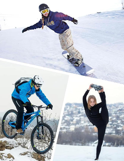 Womens Thermal Compression Long Sleeve Shirts Fleece Lined Tops Crew Neck Slim Fit Base Layer Ladies Underwear