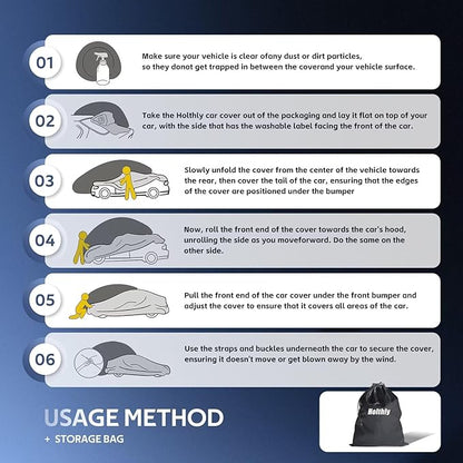 Sedan Car Cover Custom Fit Cadillac CTS 2002-2014, 100% Waterproof Breathable Outdoor Car Covers, Sun Rain Dust Snow Protection. (Ships from US Warehouse, Arrive Within 3-7 Days)