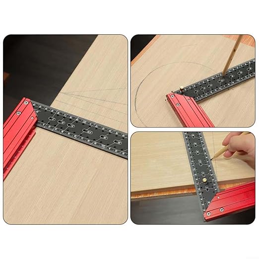 Carpenter Square,90 Degree Aluminum Alloy Framing Square,Carpenters-Square with 300mm and 400mm Scale Handle, Right Angle Ruler,Built-in Level Bubble, Framing Tools, L Shape Ruler(400mm)