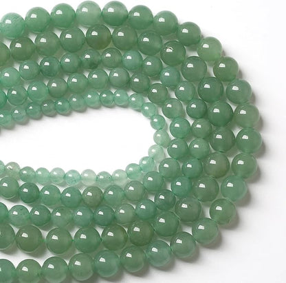 120PCS 6MM Natural Stone Green Aventurine Gemstone Loose Beads for Jewelry Making DIY Bracelet