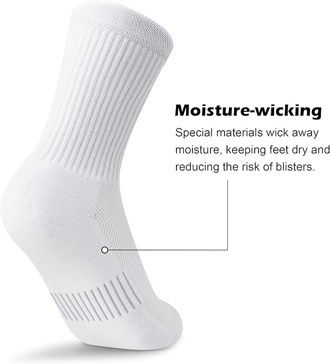 Gonii Women Athletic Crew Socks 5-6 Pairs - Comfort & Cushioned for Running, Hiking, Sports Arch Compression Socks