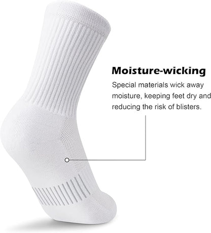 Gonii Women Athletic Crew Socks 5-6 Pairs - Comfort & Cushioned for Running, Hiking, Sports Arch Compression Socks