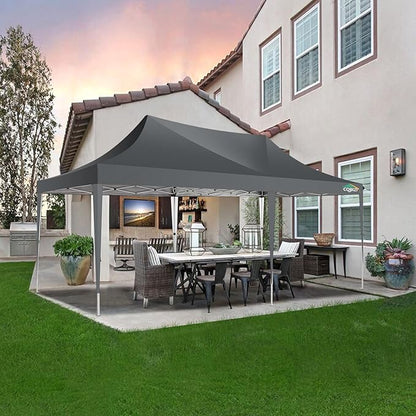 COBIZI 10x20 Pop Up Canopy Tent with Sidewalls,Party Tent Outdoor Gazebos, Waterproof & UV50+,3 Adjustable Heights,Higher Frame Design - Extra Tall for Parties Backyard,Weddings,Markets,Gray