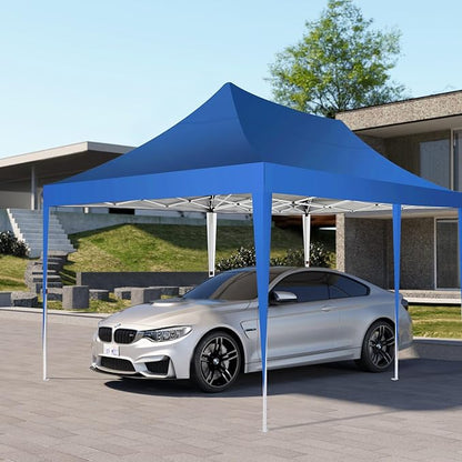 COBIZI 10x20 Pop Up Canopy Tent with Sidewalls,Party Tent Outdoor Gazebos, Waterproof & UV50+,3 Adjustable Heights,Higher Frame Design - Extra Tall for Parties Backyard,Weddings,Markets, Blue