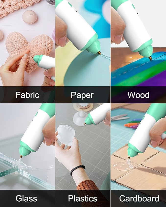 LUXTER Cordless Hot Glue Gun Kit 15s Fast Preheating Anti-drip Nozzle Auto Shut-Off Hot Melt Glue Gun with 2.6Ah Battery and 20 Hot Glue Sticks Craft Gun for DIY, Home Repairs, Kids' School Projects