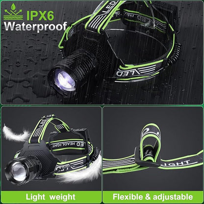 BUD K Rechargeable LED Headlamp, 1000 Lumens Super Bright Headlamp Flashlight with Motion Sensor, 8 Modes, 135°Adjustable, IPX7 Waterproof Head Lamp for Camping, Running, Climbing, Hiking
