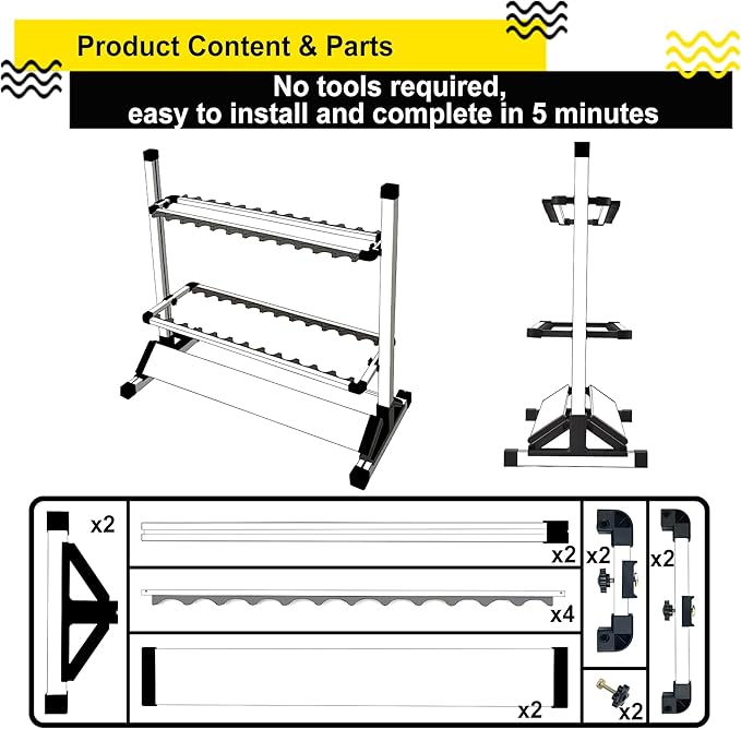 Fishing Rod Holders,Fishing Pole Holders,Fishing Rod Rack,24 Slots to Hold Rods & Reel Combo,Lightweight Aluminum Vertical Fish Pole Garage Storage Ground Display Stand (White)