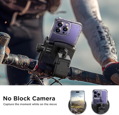 Miracase Bike Phone Holder, [Support Video Recording] Motorcycle Phone Mount, [Quick Lock] Bicycle Phone Mount Handlebar Cell Phone Clamp for Scooter, Friendly Compatible with iPhone Samsung Red