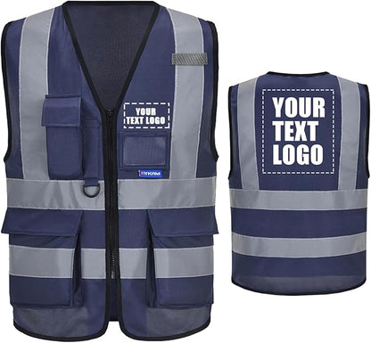 A-SAFETY High Visibility Reflective Safety Vest Customize Logo (XS-8XL)