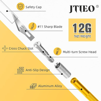 Exacto Knife Craft Knife Hobby Knife 74 Pack with 4 Upgrade Sharp Hobby Knives and 70 Spare Knife Blades for Art, Scrapbooking,Stencil (Gold)