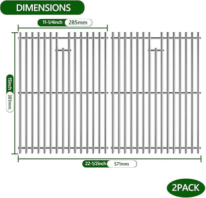 15 inch Cooking Grid Grate for Weber Spirit 200 210 with Side Control, Spirit 500, Genesis Silver A, Grill Replacement Parts for Kenmore, Weber 7521 7522 7523 65904 65905, Stainless Steel Grill Grate