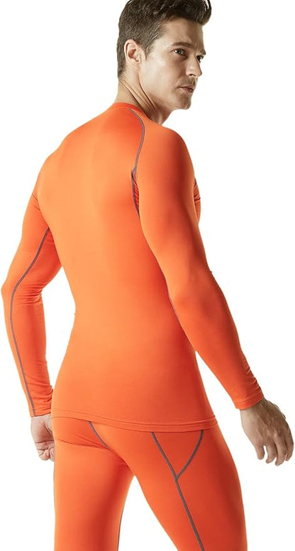 TSLA Men's Thermal Long Sleeve Compression Shirts, Athletic Base Layer Top, Winter Gear Running T-Shirt