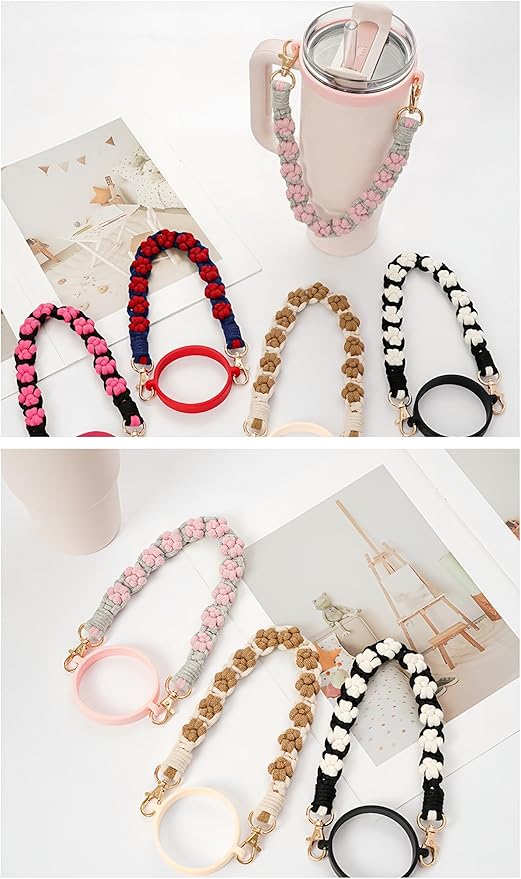 Outman Cup Accessories Set Water Bottle Holder Sling,Siliocne Straw Cover,Lipstick Holder Fits Most 16-40oz Water Bottles Compatible with Stanley Cup