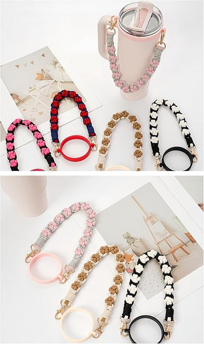 Outman Cup Accessories Set Water Bottle Holder Sling,Siliocne Straw Cover,Lipstick Holder Fits Most 16-40oz Water Bottles Compatible with Stanley Cup