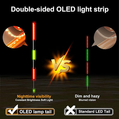 Fishing Bobbers, Light up Floats, Slip Bobbers for Fishing,LED Color-Changing Signal, Deep & Moving Water(2-4 Meters)