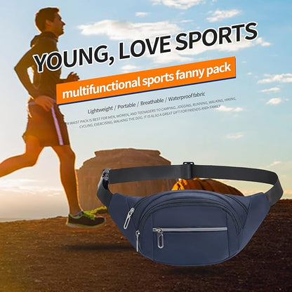DAITET Crossbody Fanny Pack for Men&Women,Large Waist Bag & Hip Bum Bag with Adjustable Strap for Outdoors Workout Traveling Casual Running Hiking Cycling